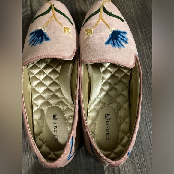 Birdies Starling Flora Quilted Velvet Embroidered Loafers Women’s Size 6 - Picture 2 of 6